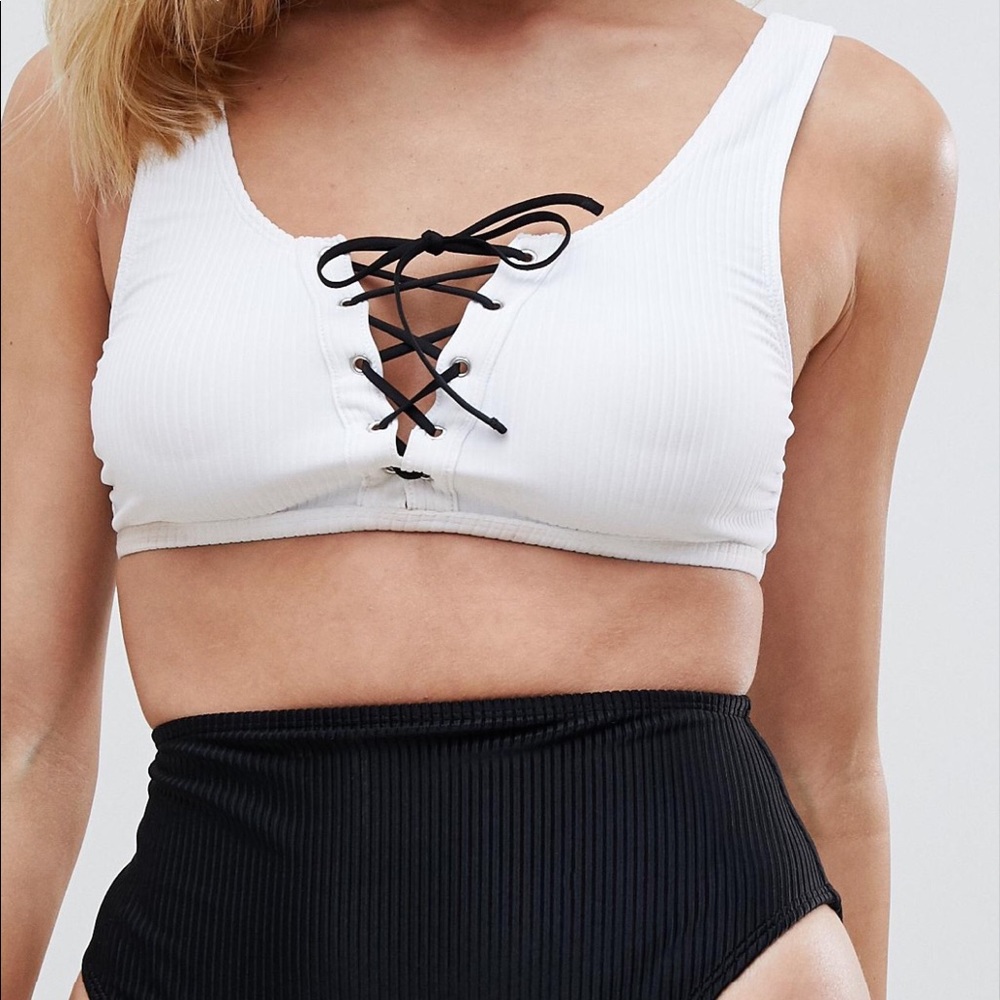 Two Piece Ribbed Bathing Suit - image 1